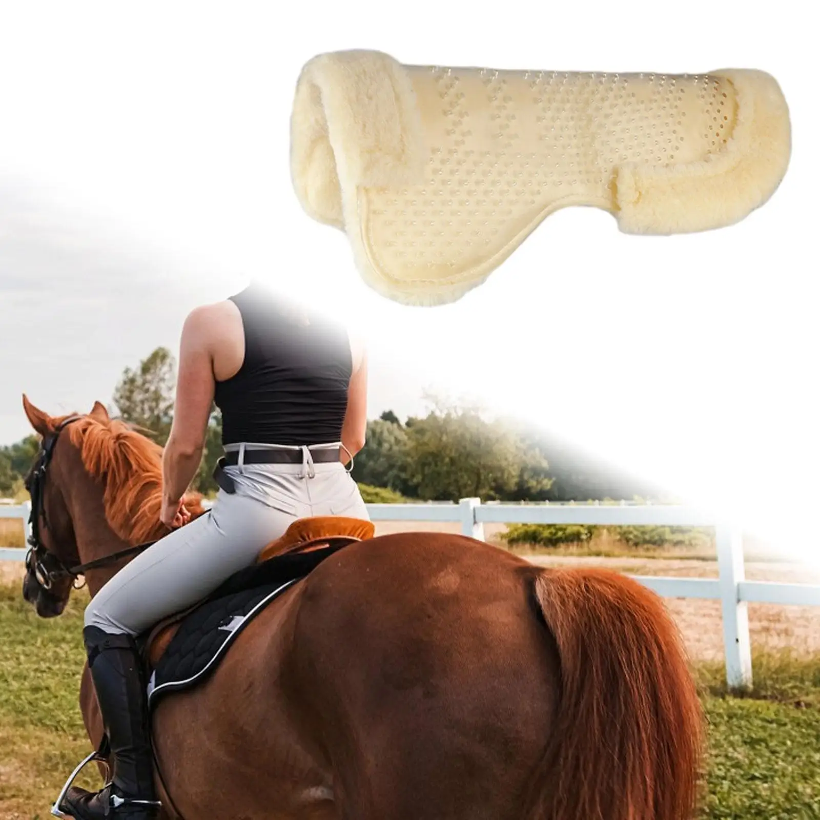 Cuscino per sella per cavallo Accessori per equitazione Attrezzatura per equitazione equestre morbida e leggera Cuscino per sedile da equitazione spesso portatile per lo sport