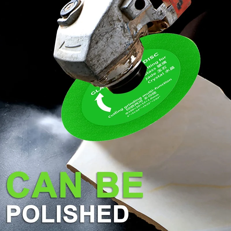 A98E-Glass Cutting Disc Pack Of 5, Diamond Cutting Blades Saw Blades For 4 Inch Angle Grinder, Diamond Cutting Wheels