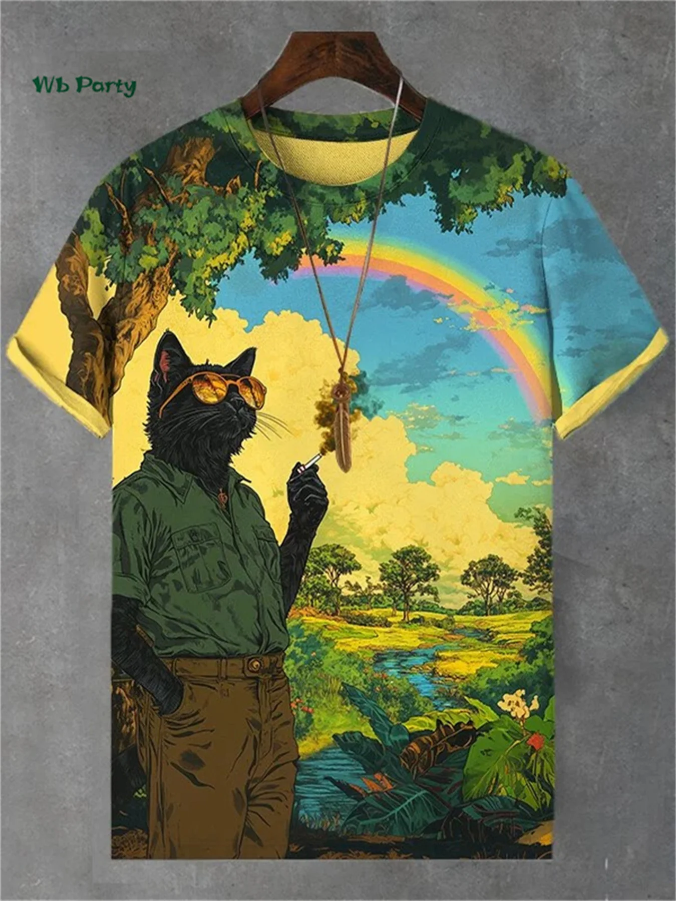 Cat Pattern Men's T-Shirt 3D Print Funny Animal Short Sleeve T-Shirt Oversized Tops Summer Daily Outdoor Casual Men's Clothing image 3