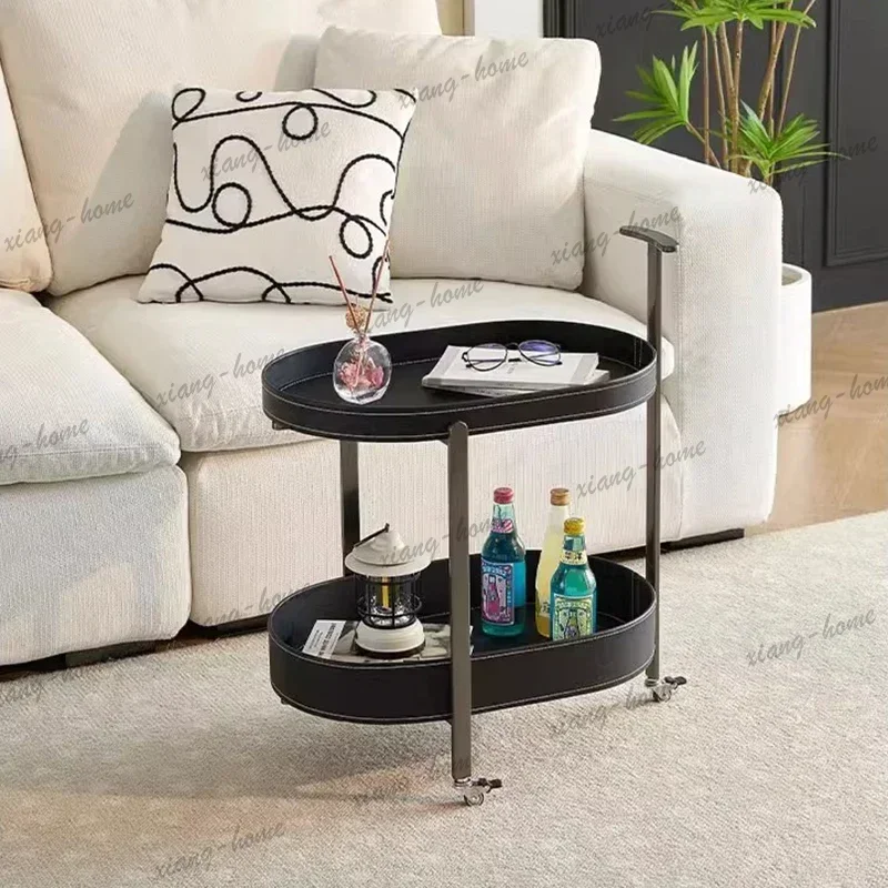 Factory Direct Barenia Leather Luxury Rolling Cart Nordic Living Room Beauty Salon Utility Salon Trolley Storage Salon Furniture