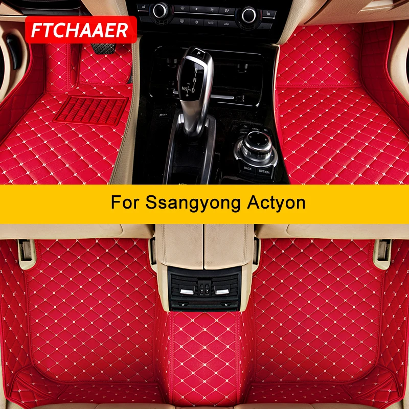 

FTCHAAER Custom Car Floor Mats For Ssangyong Actyon 2005-2022 Auto Carpets Foot Coche Accessorie