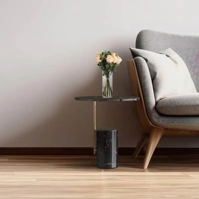 for Light luxury marble movable Nordic side table living room sofa corner small apartment balcony bedside coffee table