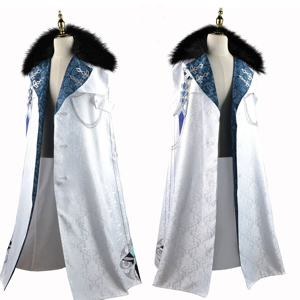 Fatui mantello Genshin Impact Doctor Fatui Coat Executive Cloak Tartaglia Cape sciarpa Outfit costumi donna uomo Party Set completo