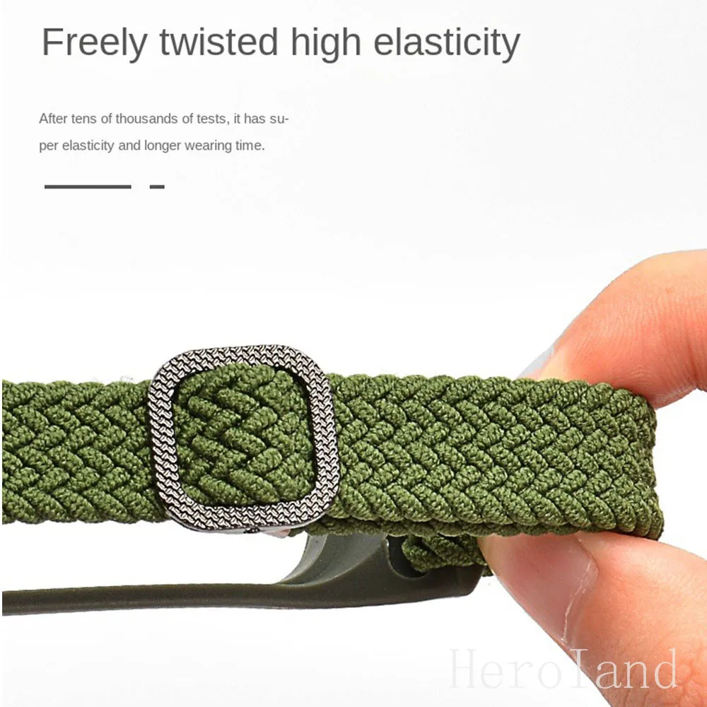 Braided Nylon WatchBand Strap For Xiaomi mi band 7 6 5 Smart Wristband Braided Elastic Weave Bracelet Miband 5 6 7 Watchstrap image 4