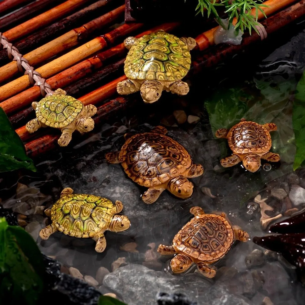 Floating Mini Turtle Statues Vintage Antique Miniature Turtle Decor Resin Turtle Feng Shui Ornament Garden figurine Desktop