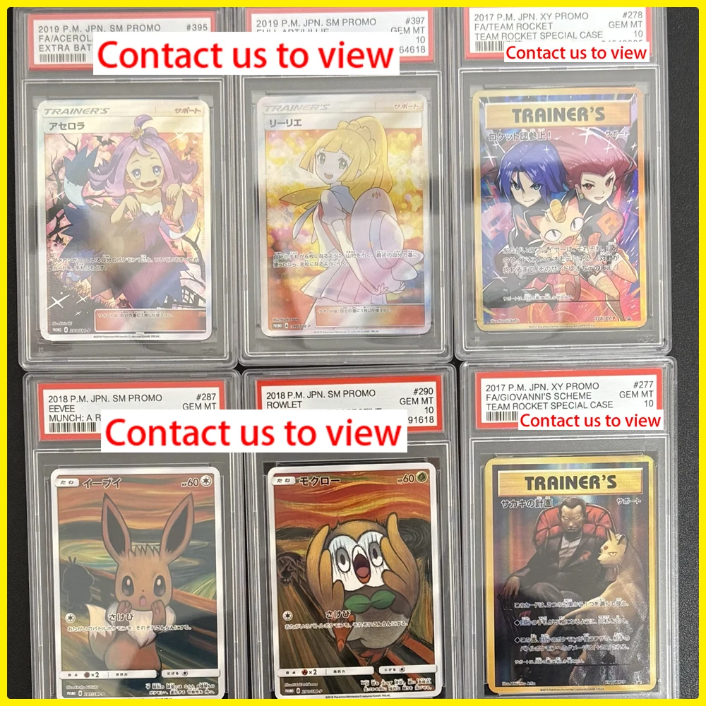 

BLBU PTCG GEM MT10 Crystal Rating Card 12 Styles EEVEE ACEROLA TEAM ROCKET MIMIKYU PSYDUCK LILLIE ROWLET Collectible Cards