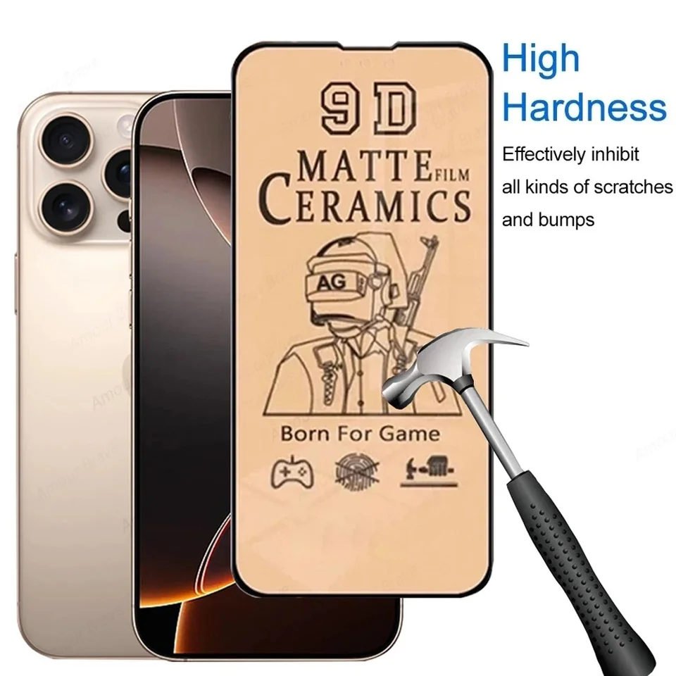 Protector de Pantalla de Cerámica para iPhone 17 16 15 14 13 Pro Max, Película de Cerámica Mate para iPhone 11 12 17 Pro, Película Suave, No es Vidrio 3