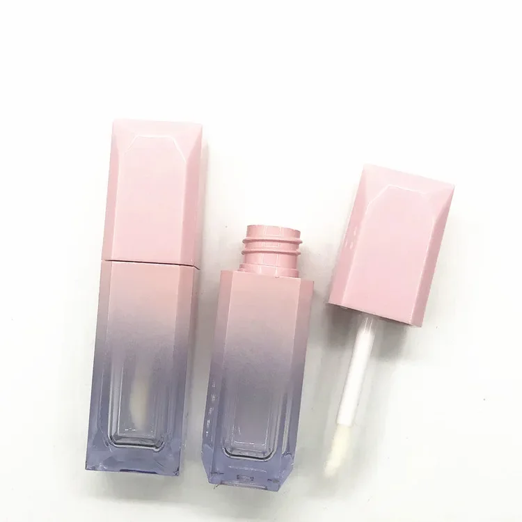 Mini Gradient Pink Lip Gloss Empty Tubes Refillable Lip Balm Container Lip Glaze Tube with Wand Silicone Portable Tool Косметика