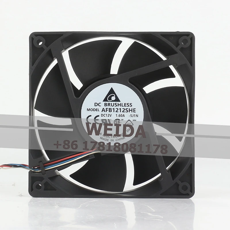 

Оригинальный вентилятор Delta 12038 12CM AFB1212SHE 12V 1.60A 19.2W для корпуса, высокопроизводительный, 120X120X38MM, охлаждающий вентилятор