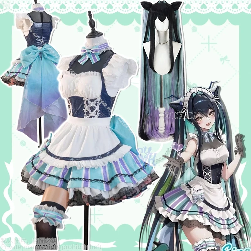 

Old Tales Cosplay Costume Anime Game NIKKE Goddess Of Victory Kawaii Coffee Shop Maid Lolita Lavender Lace Cake Skirt Halloween