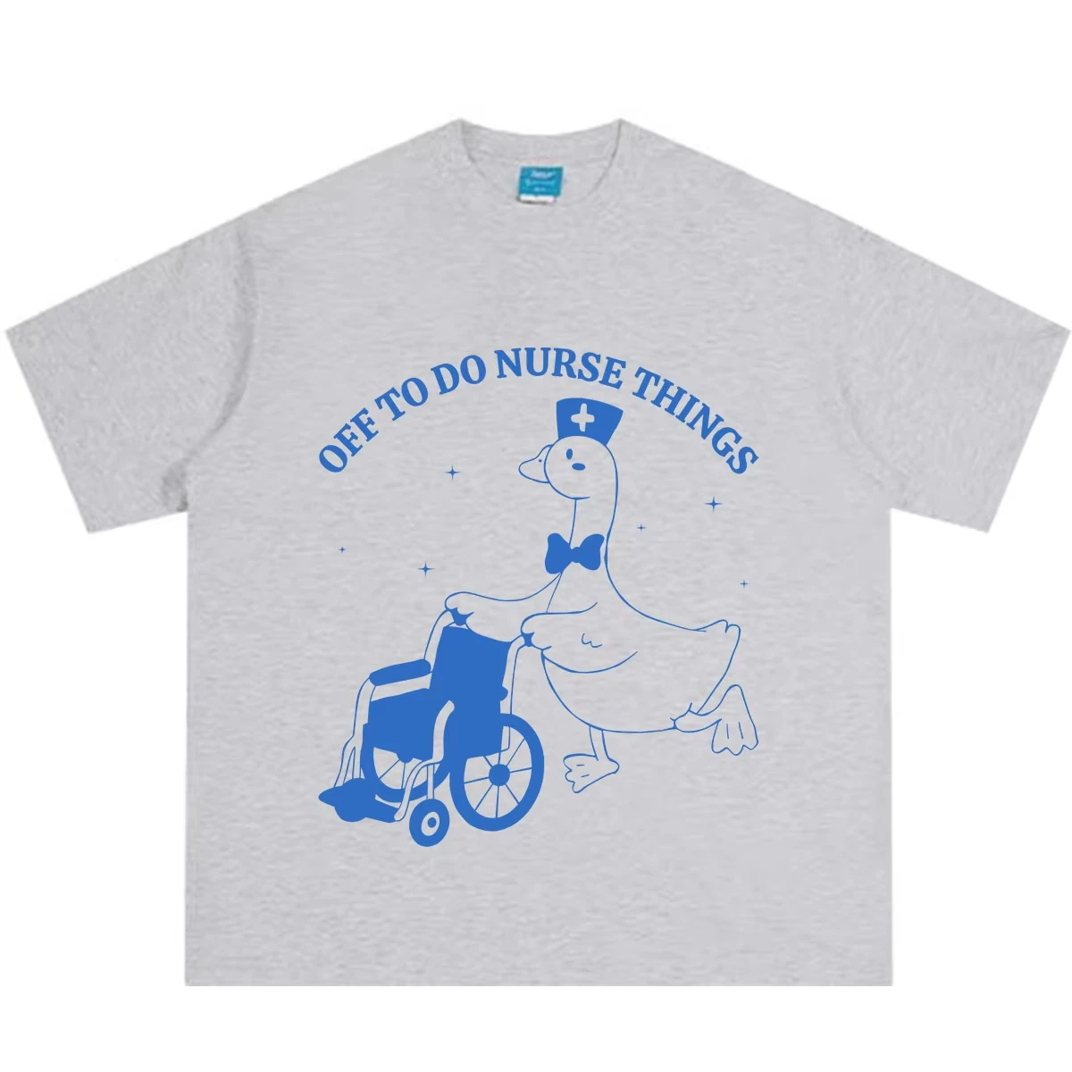 Unny Nurse Silly Goose Meme T-shirt Men Women Fashion Hip-Hop T-shirts Summer Short-sleeved Loose Casual Cotton T-shirts