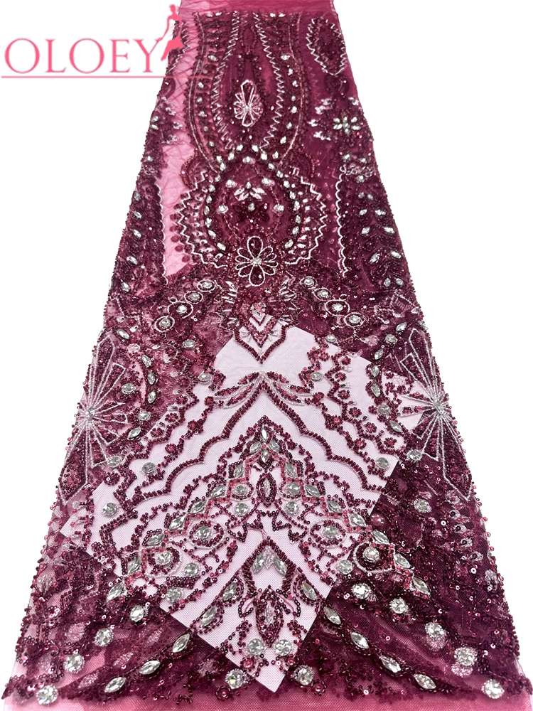 Tela de Tul con Cuentas Francesas de Alta Calidad Africana, con Lentejuelas y Perlas, para Vestidos de Novia, Estilo 2026, Nigeria