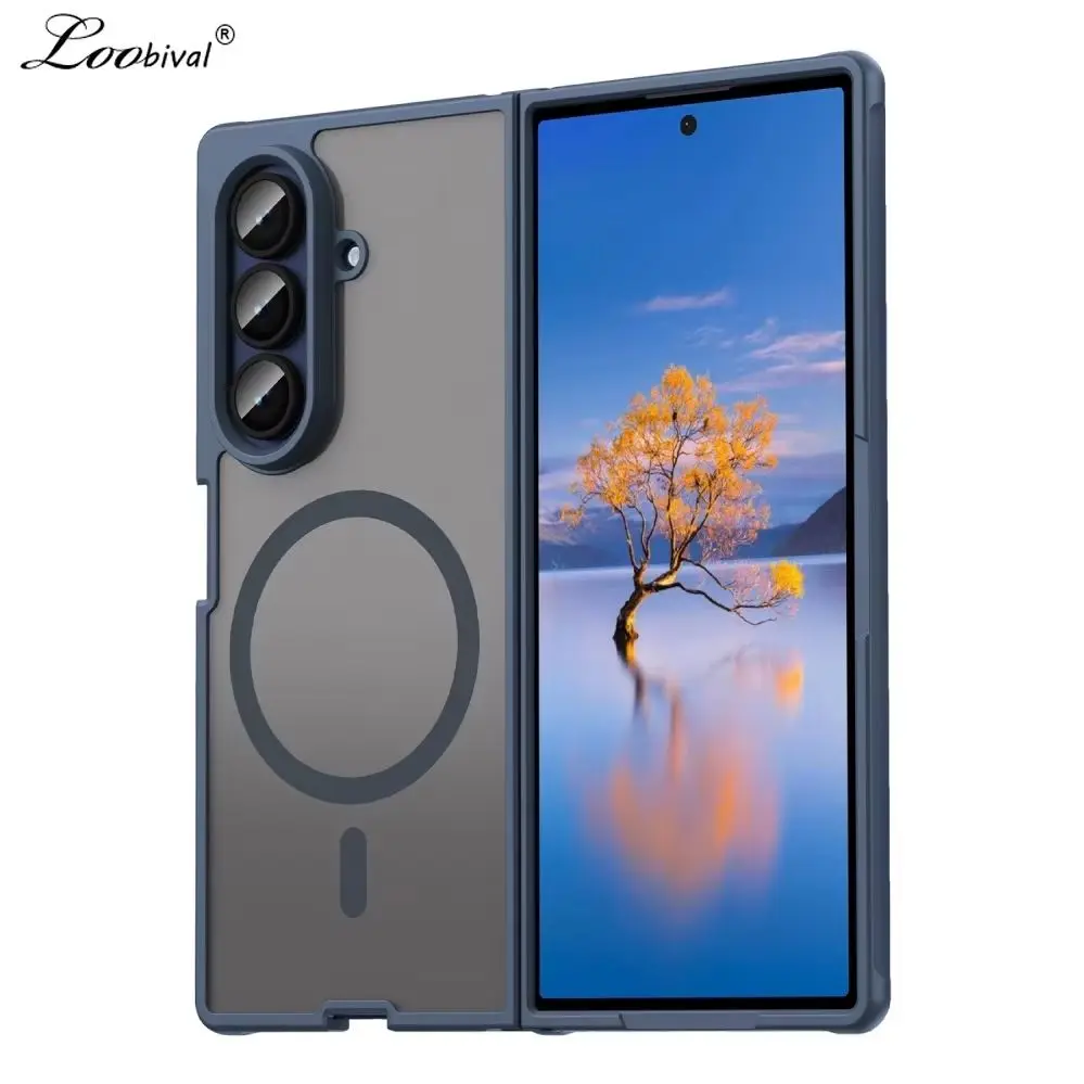 Luxuriöse matte Hartschalenhülle für Samsung Galaxy Z Fold 7 Flip 7 Fold7, magnetische kabellose Ladefunktion, stoßfest, ultradünne Abdeckung