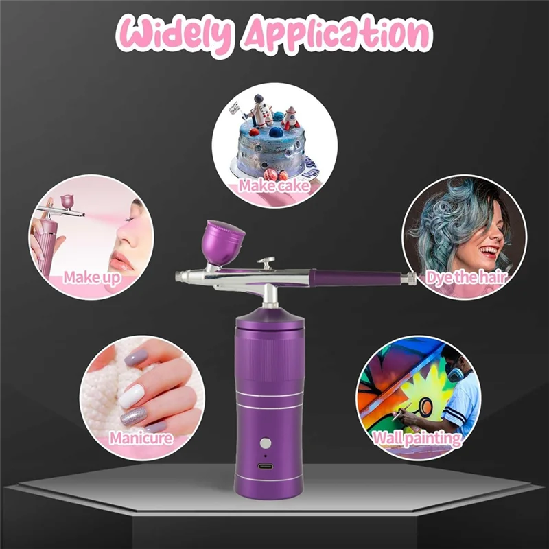

A29M-Airbrush Kit Compressor Airbrush For Handheld Rechargeable Nail Airbrush Machine For Painting Model Makeup Cake Decor