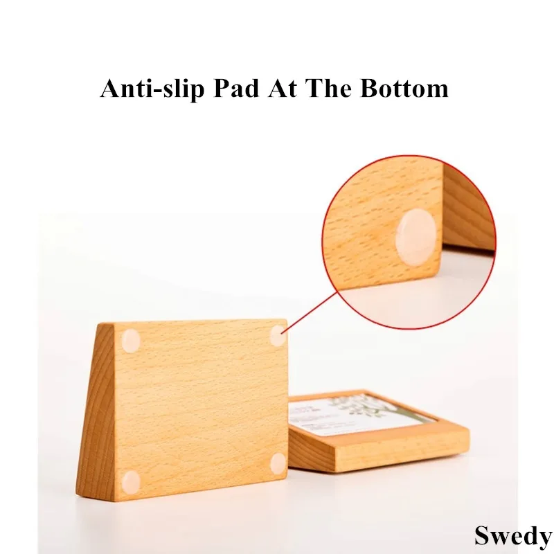 88x46mm Small Wood Acrylic Sign Holder Display Stand Table Number Mini Price Label Card Holder Tags