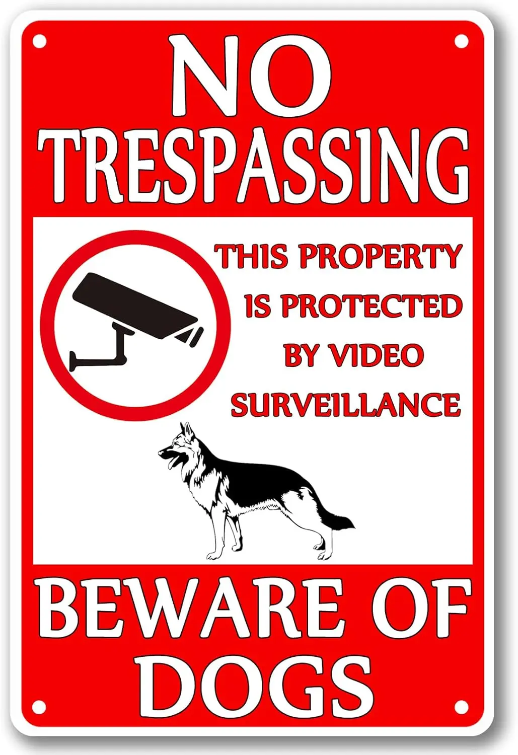 Beware Of Dog Sign No Trespassing Sign Dog Warning Signs For Fence Guard Dog On Duty Yard Sign This Property Is Protected By