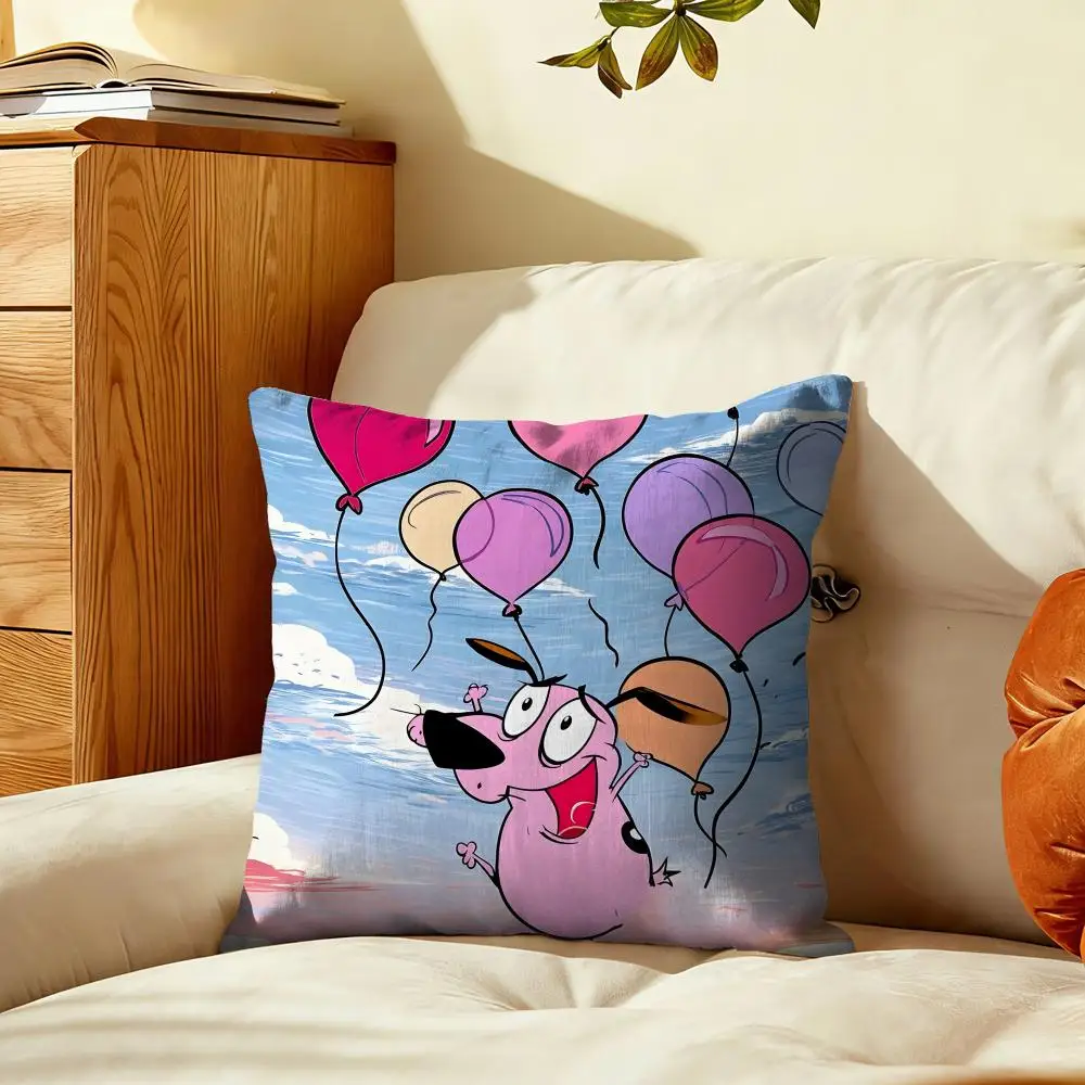 C-Courage The C-Cowardly Dog Cushion Cover Plush Fabric Soft Double-Sided Printed Sofa Home Decor Fine Winter Gift Pillow Case