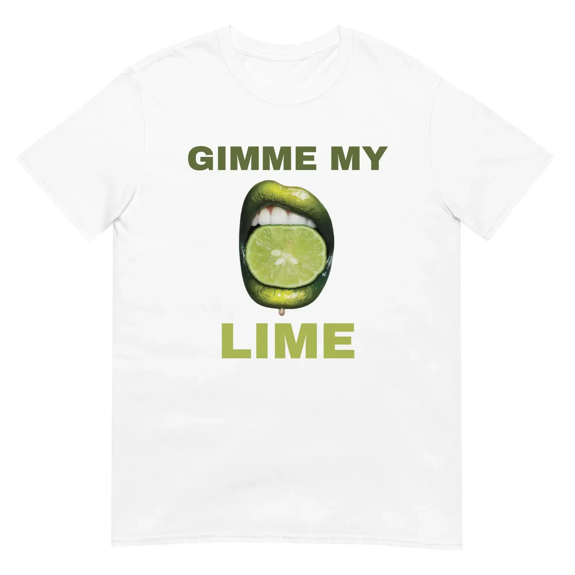 Gimme My Lime Funny Lime Lips Niche Meme Print T-shirt