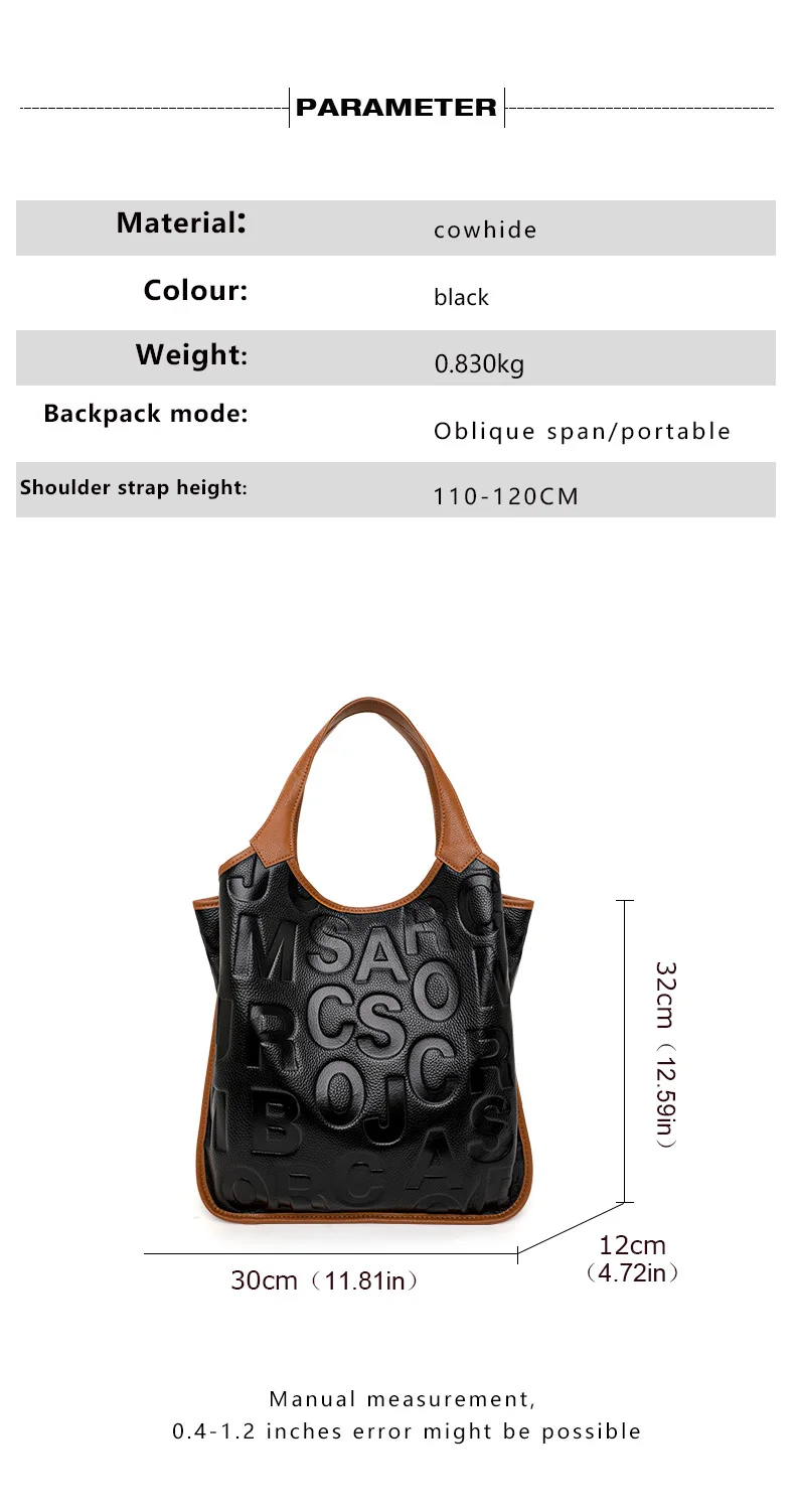 Aidrani Damen-Handtasche mit großer Kapazität, Leder, Rindsleder, Farbblock-Design, Aufschrift, Aufbewahrungstasche, Damen-Tragetasche mit Reißverschluss – Detail 5