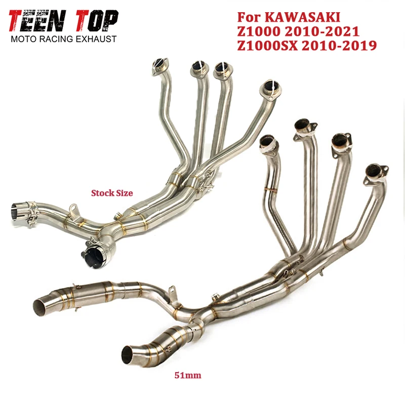 OEM Size Motorcycle Exhaust Header For Kawasaki Z1000 Z1000SX Exhaust Front Pipe 51mm Modified Escape Moto Front Connection Tube