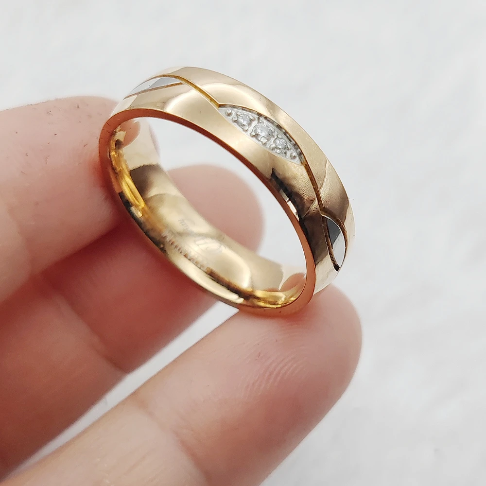 2024 New Product Jewellery Lovers Affectionate Vintage 18K Rose Gold Plated His And Hers Wedding Rings For Couples Lovers