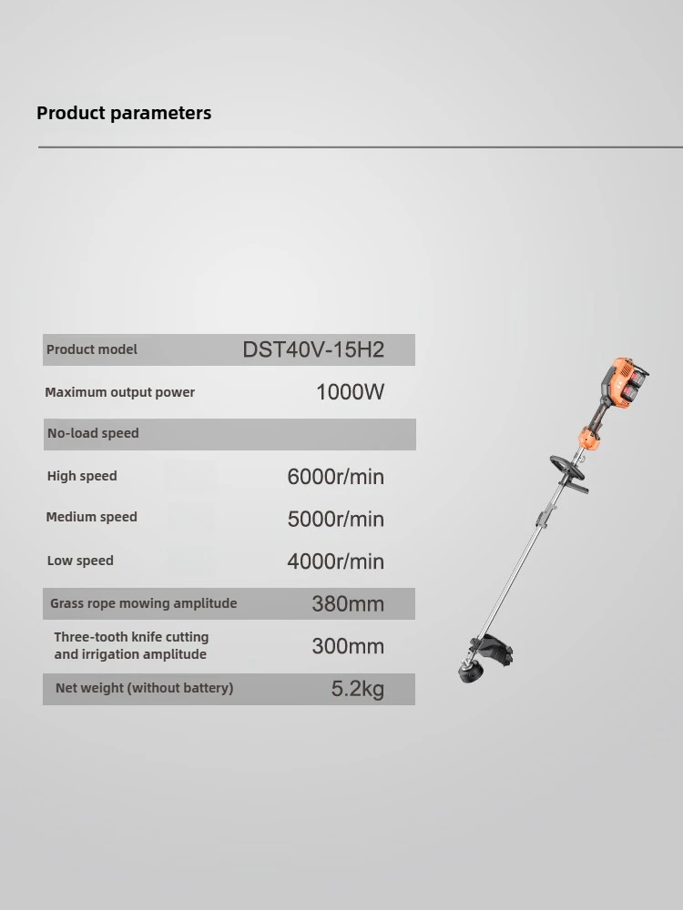 40V borstelloze elektrische grasmaaier, klein huishoudelijk oplaadbaar grasmaaierartefact