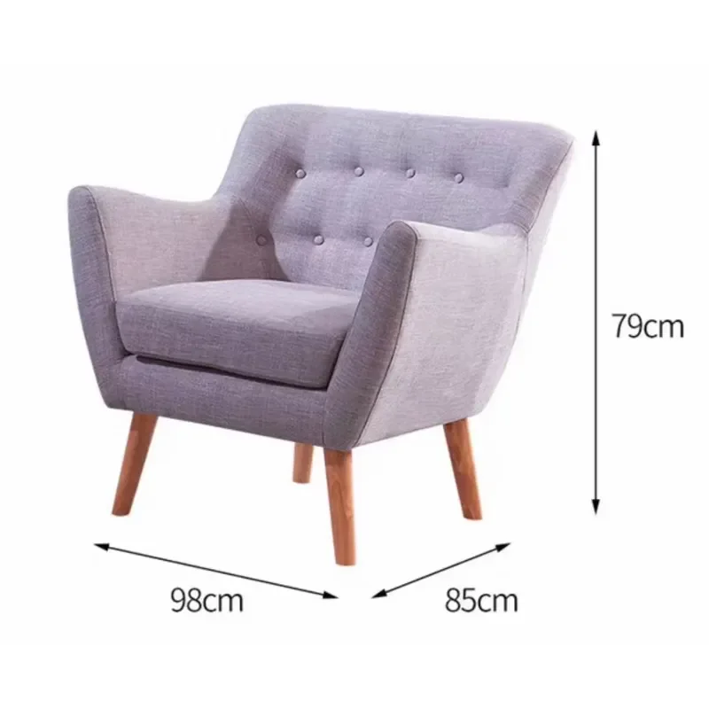 Upholstered Button Tufted Modular Convertible Leisure Armchair Linen Fabric Sofa Bedroom Living Room Traditional Home Villa