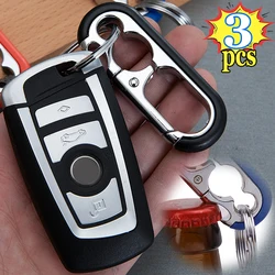 Men Buckle Bottle Opener Stainless Steel Key Ring Pendant Outdoor Carabiner Climbing Keyfob Business Keychains Hook Accessories