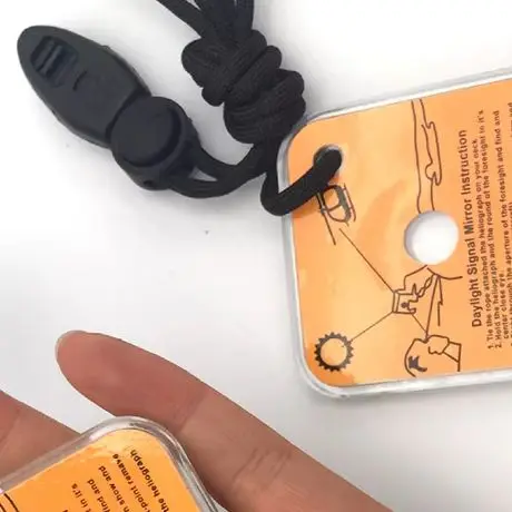 مرآة مغامرة عاكسة للضوء للبقاء على قيد الحياة في حالات الطوارئ في الهواء الطلق #1