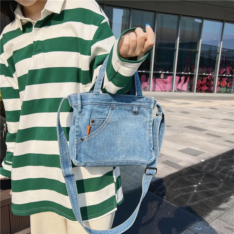 Denim bag Crossbody Bags Youth Fashion Jean Casual Small Mini Square Ladies Shoulder Bag Women Messenger Bags