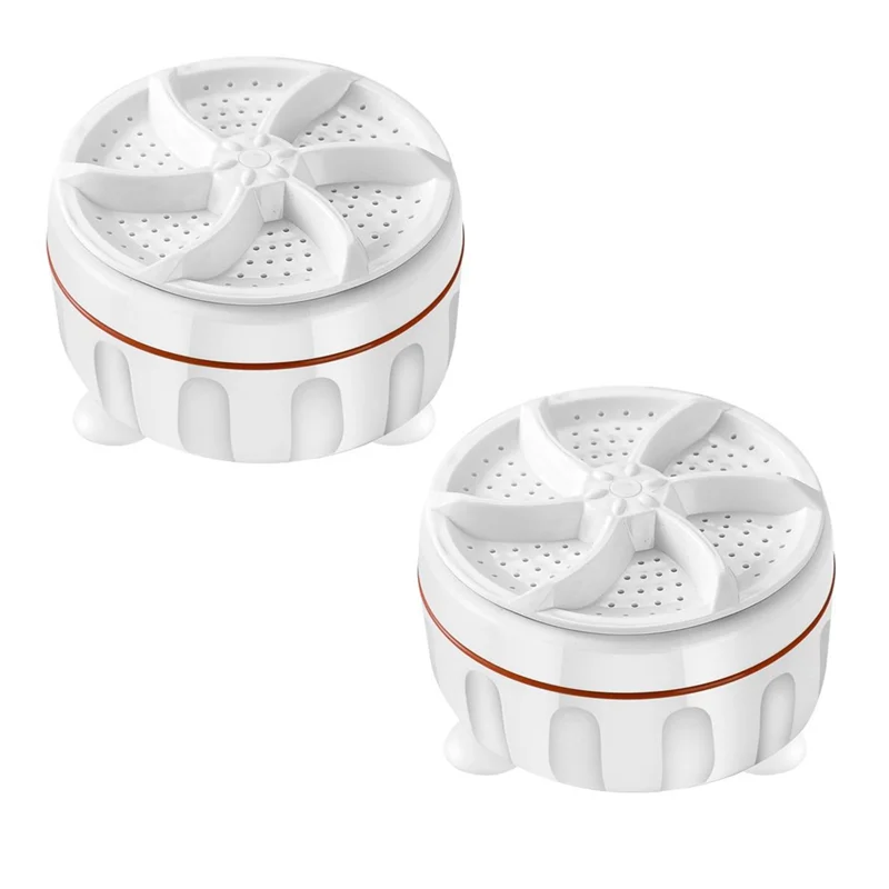 2PCS Mini Washing Machine USB Two-Way Rotating Turbine Portable Washing Machine for Sock Underwear for