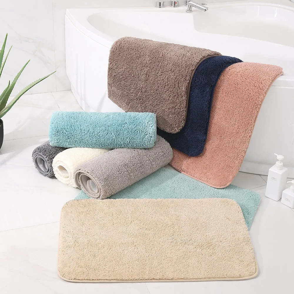 Cross-border high plush thickened floor mat carpet, simple kitchen bathroom door mat, bathroom non-slip mat, absorbent foot mat