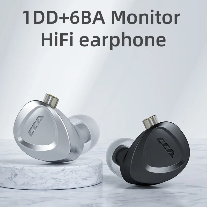 CCA CKX IEM Earphones Hybrid Driver In Ear HIFI Earphones Metal Bass Headset Noise Cancelling Headphones with Detachable Cable