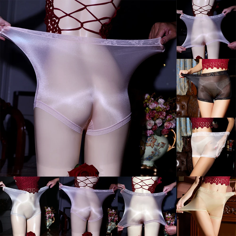 Damen-Höschen, freie Größe, nackt, Eisseide, Nylon, Öl, durchsichtig, regelmäßig, durchsichtig, Shorts, sexy, seidig glatte Unterwäsche, brandneu