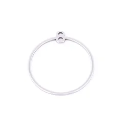 20pcs Stainless Steel 25mm Hoop Circle Earring Connector Findings Diy Jewelry Making Supplies