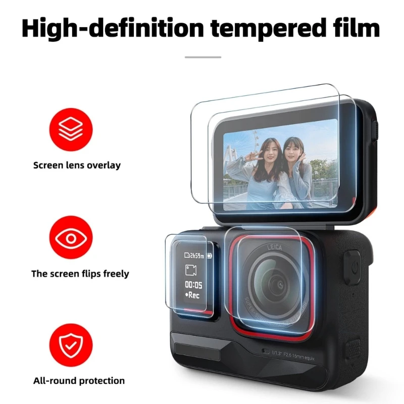 

Silicone Action Camera Protective Case Screen Tempered Glass Film for Camera