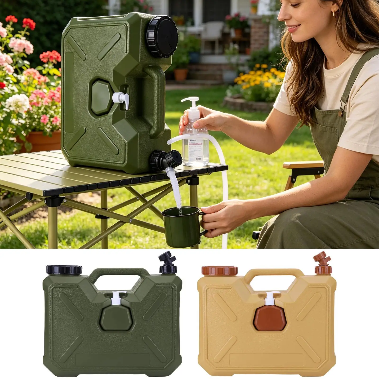 

Water Tank Portable Multifunction No Leakage Water Container With Spigot for Camper Car Truck Outdoor Drinking Home Hiking