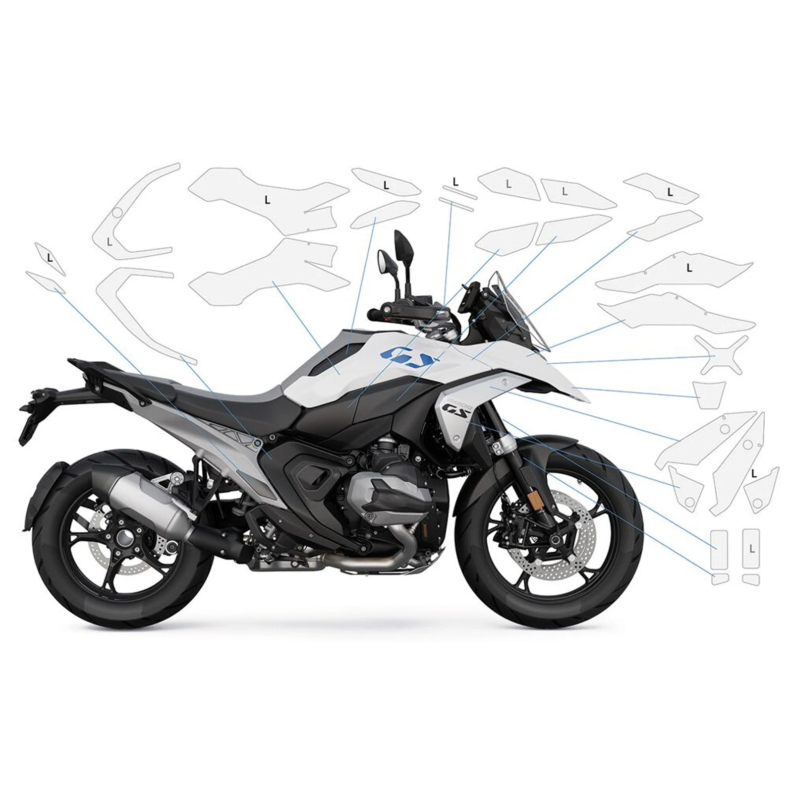 R1300GS PPF TPU Protective Film 1300GS Accessories For BMW R1300 GS GS1300 2023 2024 - Fairing Anti-scratch Protective Film