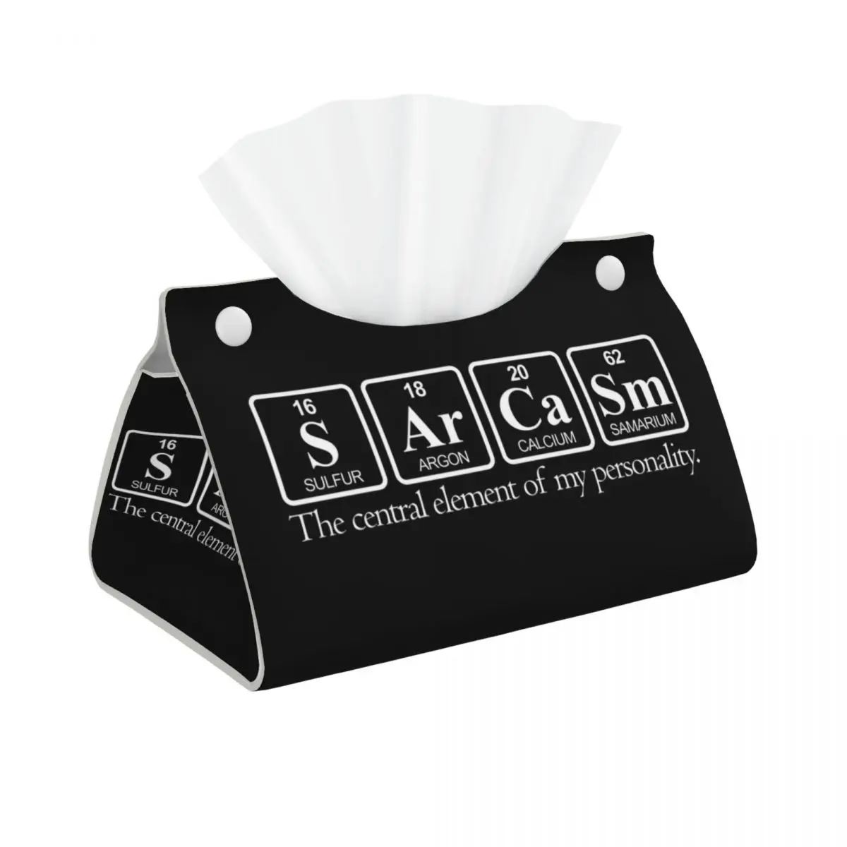 Custom Sarcasm Facial Tissue Box Cover Rectangular Humor Science Chemistry Sayings PU Leather Tissue Box Holder for Car Bathroom