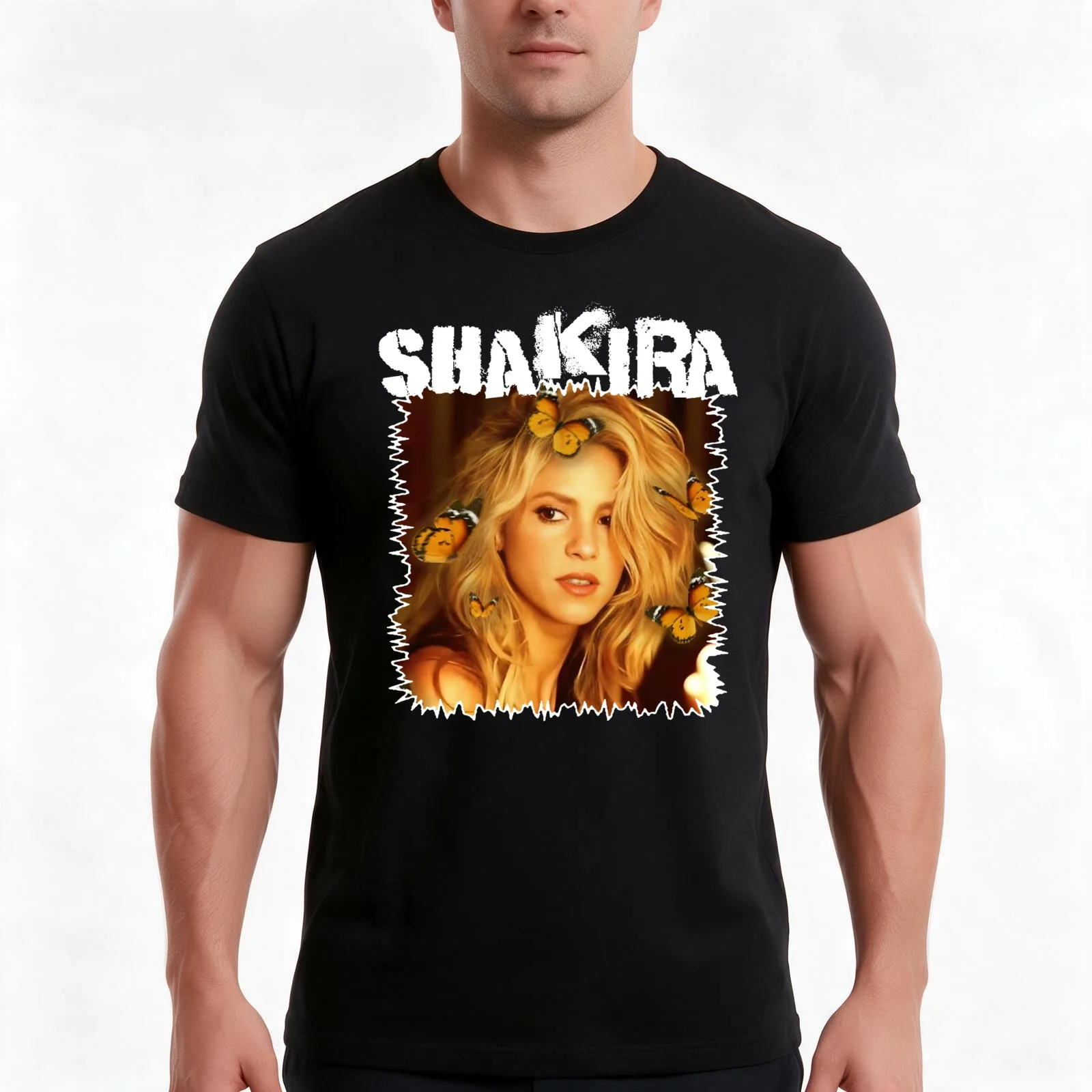 Grunge Framed Shakila T-Shirt Summer Casual Cotton Tee Oversized Streetwear Tops Vintage Graphic Print Unisex Men Women
