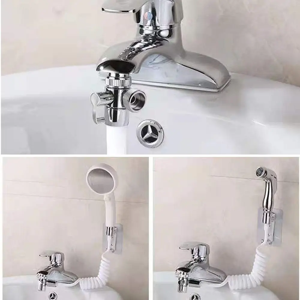 Kitchen Faucet Adapter with 3 Way Diverter Valve and Sink Splitter