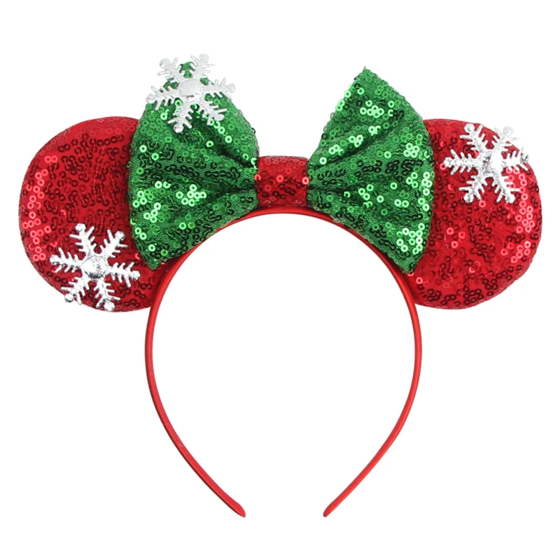 Neues Weihnachts-Mausohren-Stirnband mit Pailletten-Schleifen für Mädchen, Erwachsene und Kinder, DIY-Party-Cosplay-Haaraccessoires, Prinzessinnen-Haarband – Detail 8