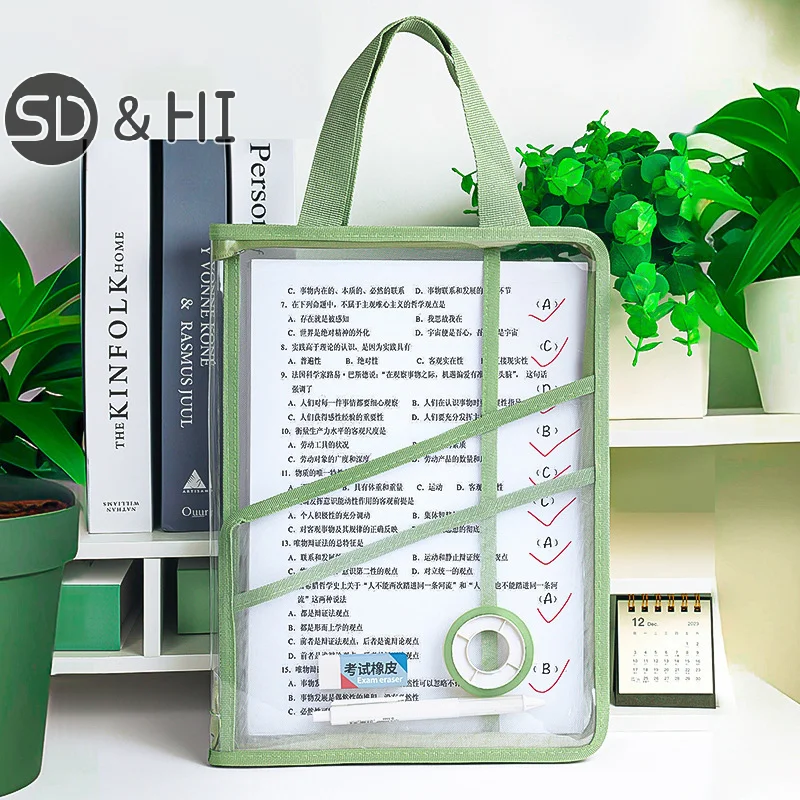 Transparent Document Bag Stationery Storage Folder File Mesh Zipper Pouch Zip File Folders School Office Supplies Stationary