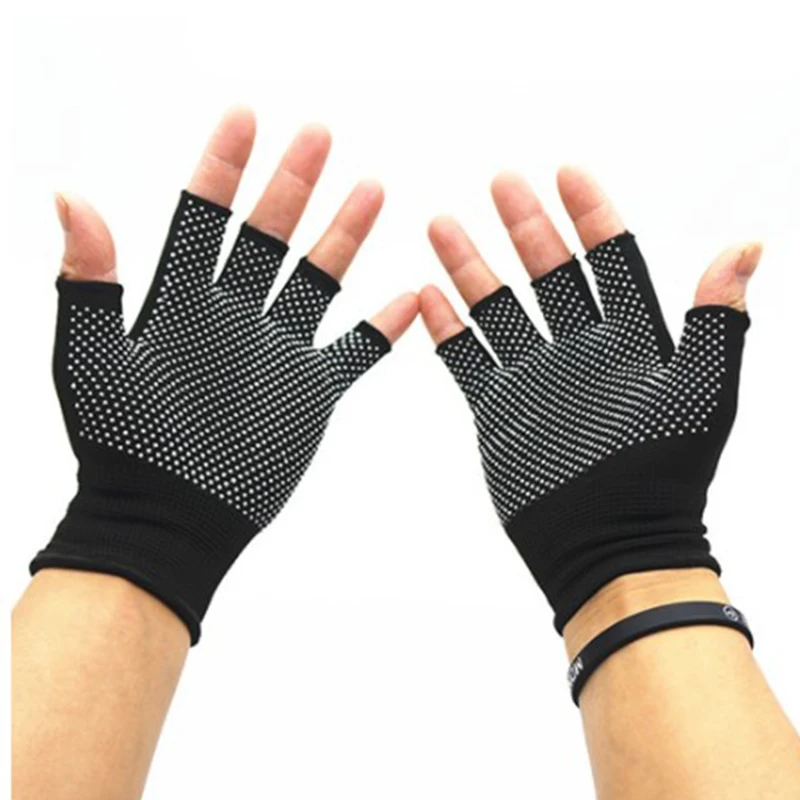 1pair MTB Bike Bicycle Gloves Nylon Cycling Gloves Breathable Anti-slip Outdoor Gym Sports Yoga Exercise Half Finger Gloves