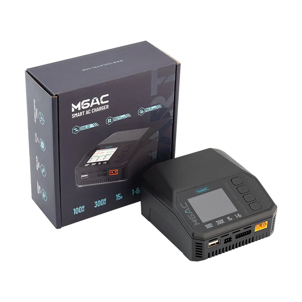 

ToolkitRC M6AC Smart Lipo Зарядное устройство Разрядник переменного тока 120 Вт DC300W MAX30A для 1-6S Модель FPV Запасная часть LiHV LIFE LILON