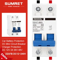 DIHOOL Battery DC Circuit Breaker  24V 48V 72V 96V 6A10A 16A 20A 32A 40A 50A 63A 100A  Overload Short Circuit Protector