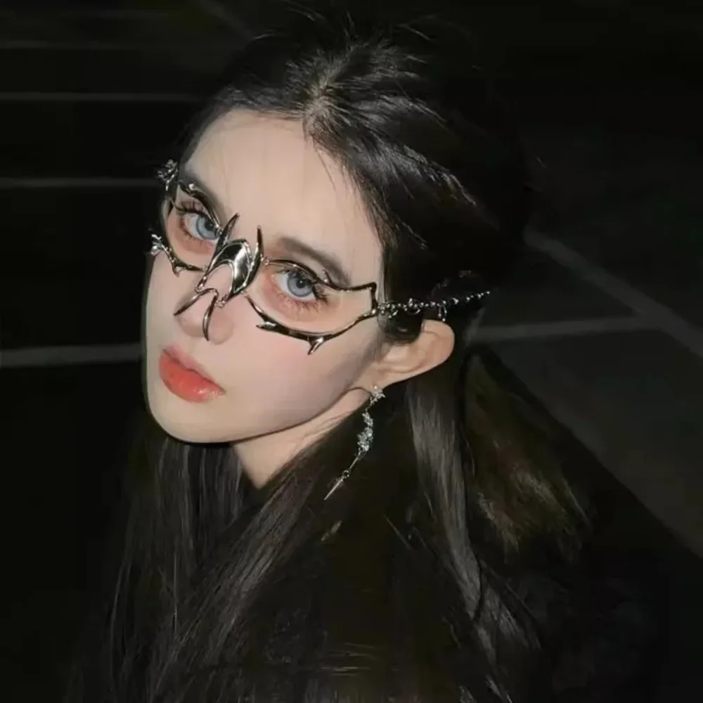 قناع Cyberpunk المعدني Y2K على الطراز الميكانيكي للجنسين، سلسلة وجه للهالوين التنكرية للنساء والرجال #2