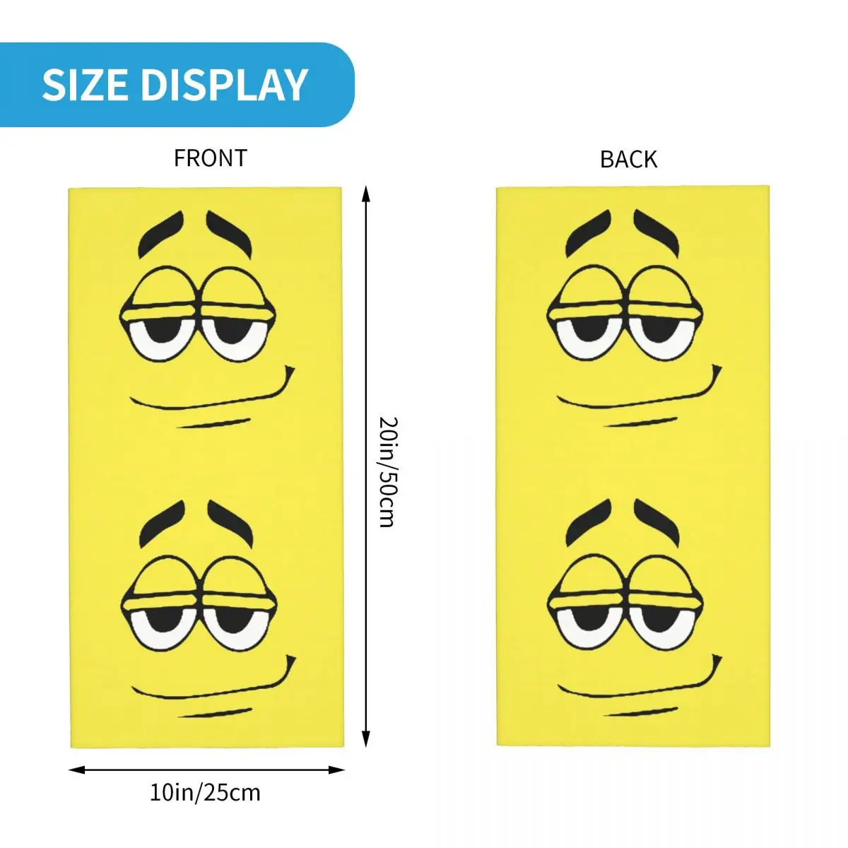 Yellow Candy Faces Scarf Neckerchief Neck Face Mask Polyester image 2