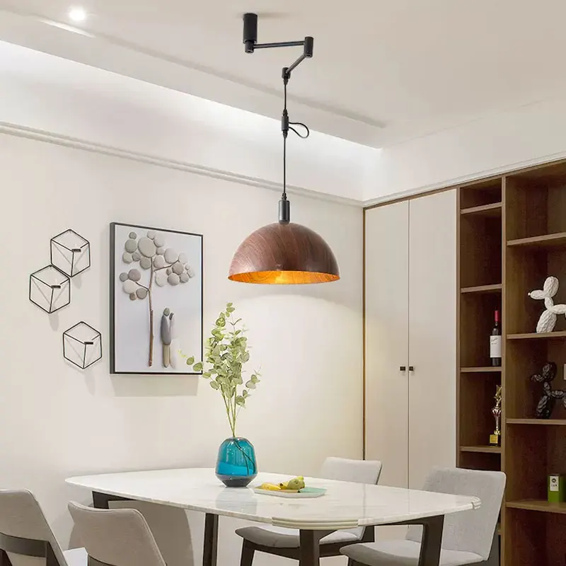 Dining Room Pendant Light Nordic Original Wood Grain Dining Table Light Simple Chinese Style Study Bedroom Bedside lamp