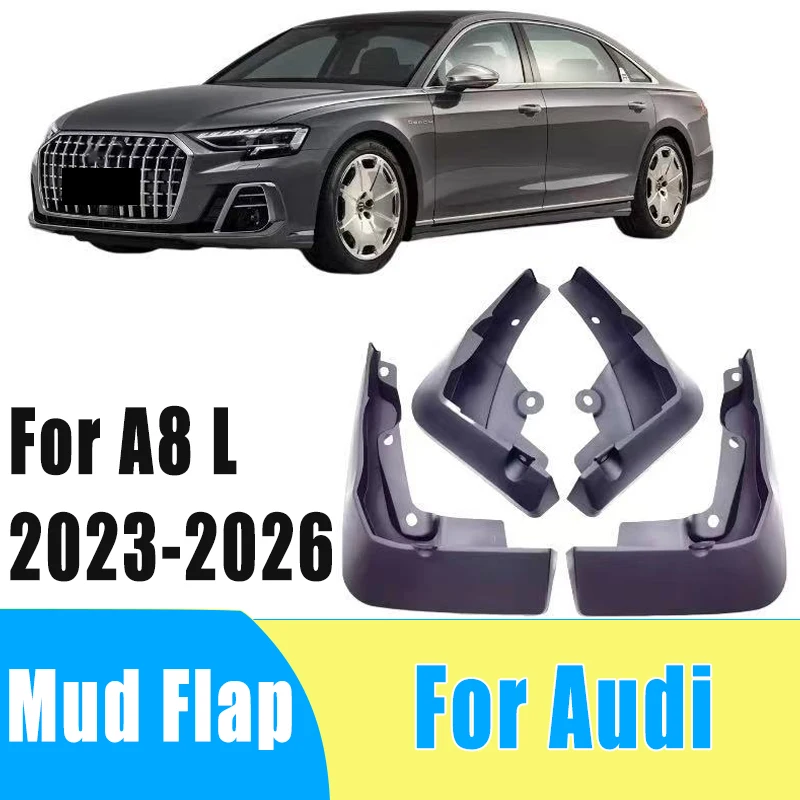 

4pcs Automotive Tire Mudguard Waterproof Prevent Mud Splashing Car Mud Flap Fender Trim Accessories For Audi A8 L 2023-2026 2025